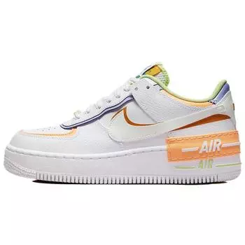 Женские кроссовки Nike Air Force 1 Shadow White разноцветные персиково-кремовые DX3718-100 40.5