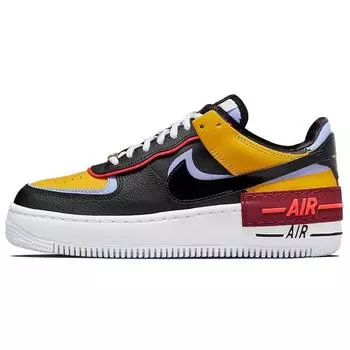 Женские кроссовки Nike Air Force 1 Shadow Dark Sulphur Yellow Purple-Pulse Bright-Crimson DO6114-700 38