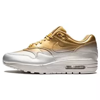 Женские кроссовки Nike Air Max 1 LX Metallic Gold Platinum Flat-Gold White Metallic-Platinum 917691-700