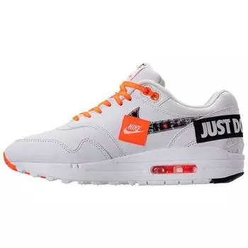 Женские кроссовки Nike Air Max 1 LX Just Do It White Black Total-Orange 917691-100