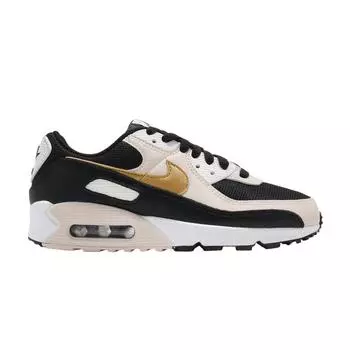 Женские кроссовки Nike Air Max 90 Black Metallic Gold Summit-White DB9578-001