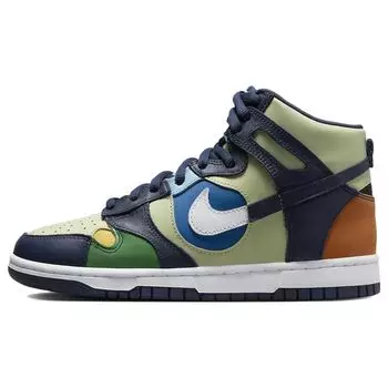 Женские кроссовки Nike Dunk High See Through, разноцветные, фисташковые, темно-синие, DQ7575-300 36.5