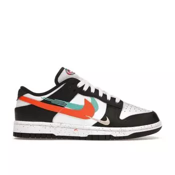 Женские кроссовки Nike Dunk Low Multi-Swoosh Black White Rush-Pink FD4623-131 36