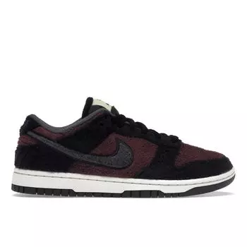 Женские кроссовки Nike Dunk Low SE Fleece Burgundy Crush Red Black White DQ7579-600 37.5