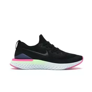 Женские кроссовки Nike Epic React Flyknit 2 Pixel Black Black-Sapphire-Lime-Blast-Hyper-Pink-Blue-Tint BQ8927-003