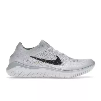 Женские кроссовки Nike Free RN Flyknit 2018 White Platinum Black Pure-Platinum 942839-100