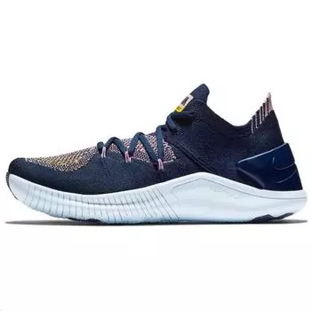 Женские кроссовки Nike Free TR Flyknit 3 College Navy Blue Yellow Pink 942887-400