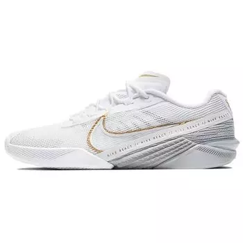Женские кроссовки Nike React Metcon Turbo White Metallic Gold светло-дымчато-серые CT1249-100 38.5