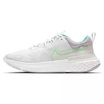 Женские кроссовки Nike React Miler 2 Platinum Tint Green Glow серо-белые CW7136-002 37.5