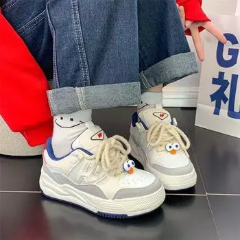 Женские кроссовки Tide and universal network explosion of a original american bread shoes Женские кроссовки на толстой подошве, дышащие и универсальные, нишевый дизайн 35 бежевый