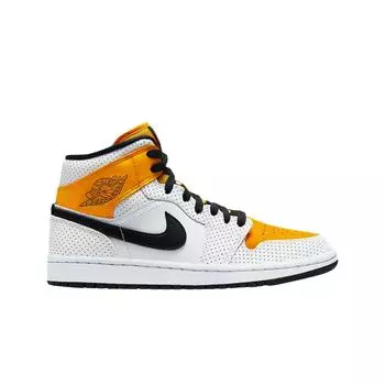 Женские кроссовки W Jordan 1 Mid Laser Orange с перфорацией BQ6472-107