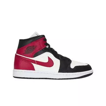 Женские кроссовки W Jordan 1 Mid Sail Gym красные BQ6472-160