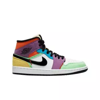 Женские кроссовки W Jordan 1 Mid SE Multi Color Lightbulb CW1140-100