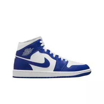 Женские кроссовки W Jordan 1 Mid White Hyper Royal BQ6472-104