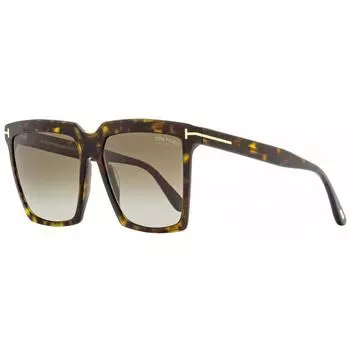 Женские квадратные солнцезащитные очки Tom Ford TF764 Sabrina 02 52H Dark Havana 58mm 52h