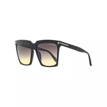 Женские квадратные солнцезащитные очки Tom Ford TF764 Sabrina 02 01B Черные 58 мм 01b