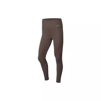 Женские леггинсы для фитнеса Li Ning Plain с принтом логотипа и высокой талией, коричневые AULR114-3 M