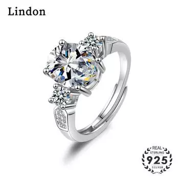 Женские медные кольца Lindon с искусственным кристаллом, ювелирное кольцо для вечеринки, юбилея серебряный