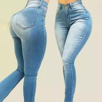 Женские моделирующие джинсы Узкие брюки-карандаш Джинсы Push Up Подтяжка ягодиц Узкие женские брюки De Mujer Jean Mom Trousers XS озеро синий
