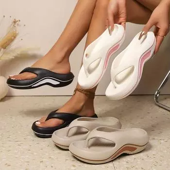 Женские модные повседневные однотонные пляжные шлепанцы из резины EVA, для повседневной жизни, работы, отдыха на пляже и других сценариев 36-37 белый