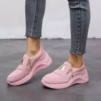 Женские модные вулканизированные кроссовки на платформе, однотонные женские туфли на плоской подошве, повседневные дышащие женские прогулочные кроссовки на танкетке 36 красный