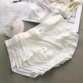 Женские невидимые бесшовные трусы из ледяного шелка, сексуальные дышащие мягкие трусики для женщин, летние ультратонкие дышащие трусы M