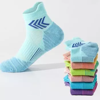 Женские носки до щиколотки, дышащие носки для спорта 5 pairs светло-синий