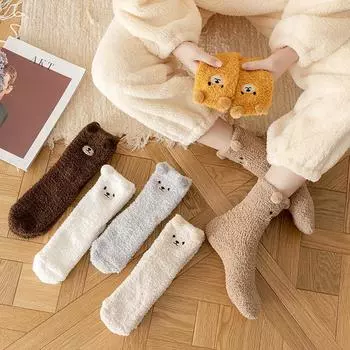 Женские носки из кроличьей шерсти с двойной иглой, зимние утолщенные, теплые, до середины икры, супертолстые, кашемировые, женские зимние носки из кроличьей шерсти average size