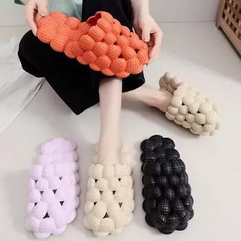 Женские однотонные шлепанцы с очень мягкой подкладкой, тапочки Bubble