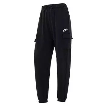 Женские однотонные трикотажные брюки для бега на шнуровке Nike, черные DQ5197-010 XL