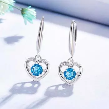 Женские серьги Dorp из стерлингового серебра 925 пробы с сапфиром Aros Mujer Oreja Origin, синий сапфир, драгоценный камень, ювелирные изделия Orecchini для девочек синий