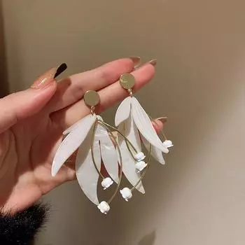 Женские серьги GemChic, изысканные серьги-гвоздики с иглами, супер фея, серьги с лепестками цветов, милые и крутые серьги на день рождения, Рождество, ювелирные изделия, подарок