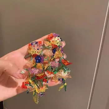 Женские серьги GemChic, модные серьги-гвоздики с иглами и кисточками, цветочные серьги с вставками из циркона, цветы с имитацией жемчуга, серьги на день рождения, Рождество, ювелирные изделия, подарок