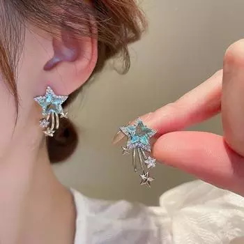 Женские серьги GemChic, нежные серьги со звездами и цирконами, модные серьги-крючки, легкие роскошные модные серьги на день рождения, рождество, ювелирные изделия в подарок