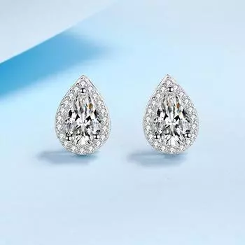 Женские серьги из стерлингового серебра 925 пробы, серьги с капающим муассанитом, изысканные серьги, покрытые золотом pt950. zircon