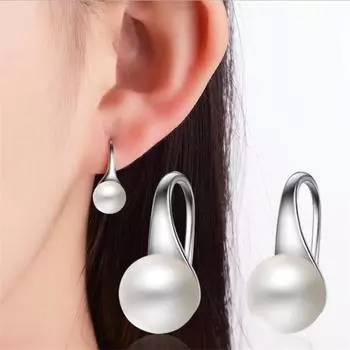 Женские серьги-капли с жемчугом для девочек, ювелирные изделия, очаровательные серьги из стерлингового серебра 925 пробы, женские серьги, подарок на день Святого Валентина