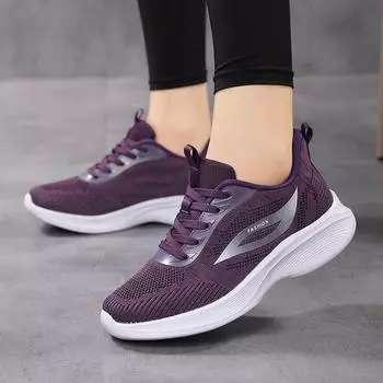 Женские сетчатые дышащие кроссовки для бега Athleisure с мягкой подошвой Touring Shoes 35 фиолетовый