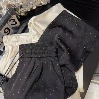 Женские широкие брюки, модные прямые брюки с завязками и высокой талией, повседневные брюки для женщин XXXXL чёрный