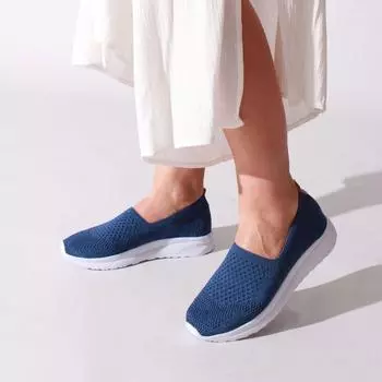 Женские синие серебристые повседневные туфли