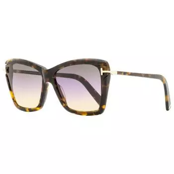 Женские солнцезащитные очки-бабочки Tom Ford TF849 Leah 55B Vintage Havana Gold 64 мм 55b