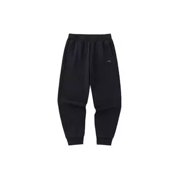 Женские спортивные штаны Anta Training Series с однотонным логотипом и манжетами на талии из флиса, черные 162347313-2 M