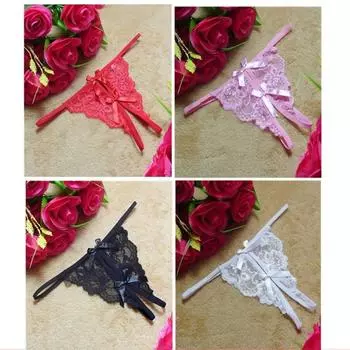 Женские стринги G Strings Сексуальные трусики Нижнее белье Кружевные эротические прозрачные трусики One Size