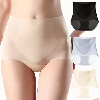 Женские трусики Ice SilkTummy Control, женские бесшовные трусики, трусы, нижнее белье, ультратонкое летнее нижнее белье L чёрный