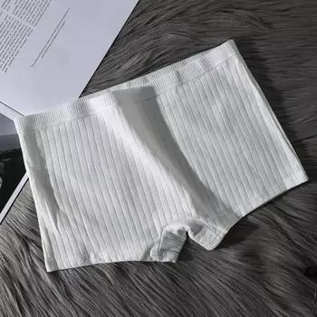 Женские трусы бесшовные со средней талией из хлопка, однотонные, эластичные, с защитой от воздействия влаги, повседневные M зелёный