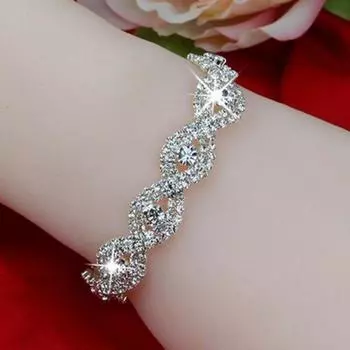 Женские ювелирные изделия, элегантный роскошный браслет из австрийского хрусталя, женский браслет со стразами бесконечности