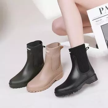 Женские водонепроницаемые новые японские нескользящие резиновые сапоги 36