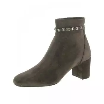 Женские замшевые ботильоны Salvatore Ferragamo Ghila с цепочкой Muschio