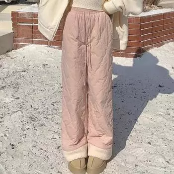 Женские зимние свободные утепленные брюки Splicing Casual Comfortable Брюки XL бежевый