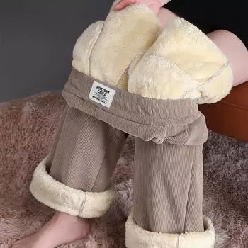 Женские зимние утепленные брюки Теплые зимние прямые утолщенные брюки Свободные брюки больших размеров 4XL