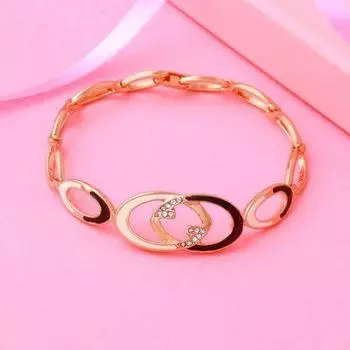 Женский браслет Estele Rose Gold с черно-белой эмалью